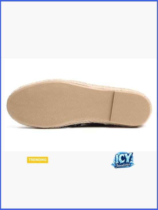 Breathable Crochet Espadrille Flats with Memory Foam Cushion main image 0